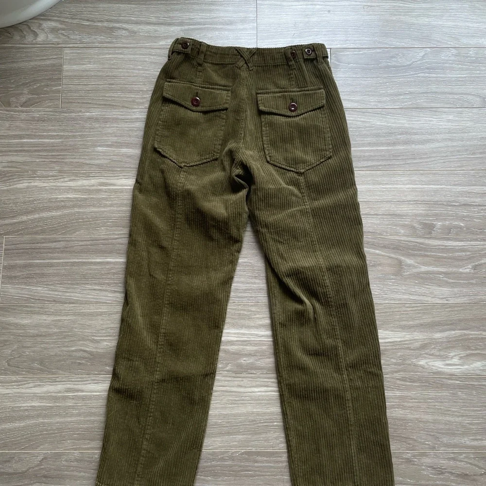 NWT Alex Mill Women’s Neil Straight Leg Pant Corduroy Sz 2 Green 100% Cotton - Picture 12 of 14